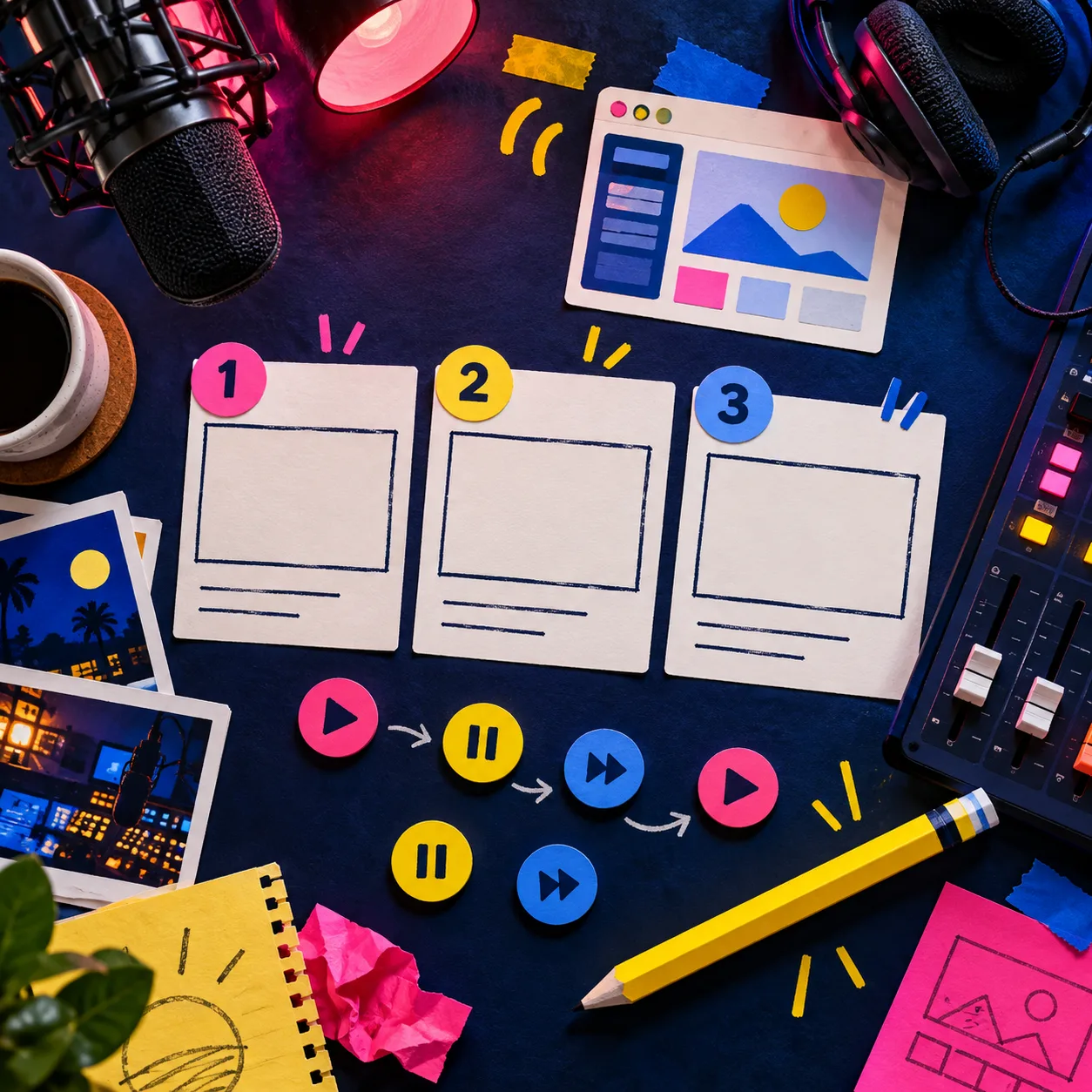 Tablero creativo para planificar un demo de software