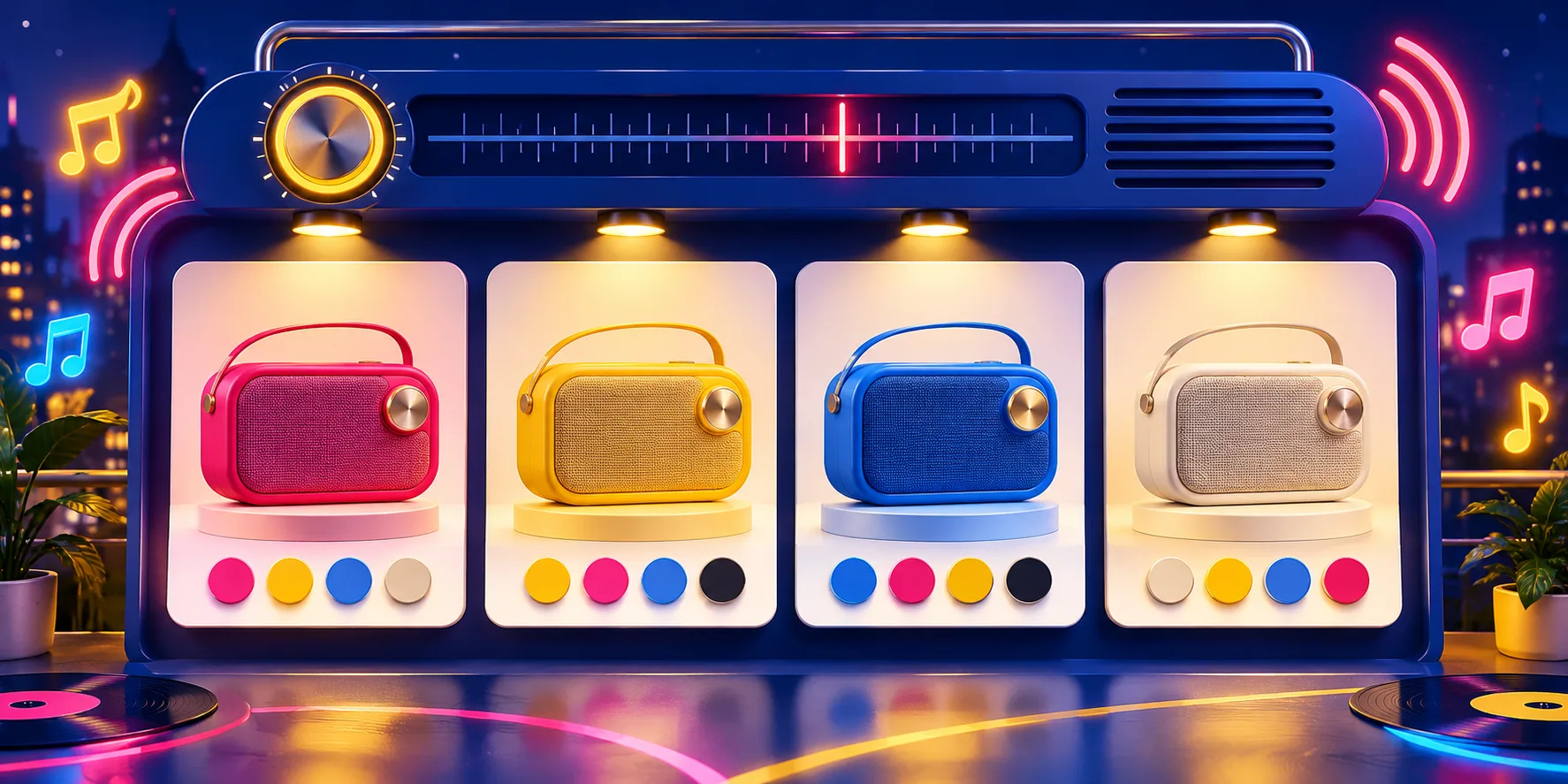 Cuadrícula de colección con muestras de color coherentes