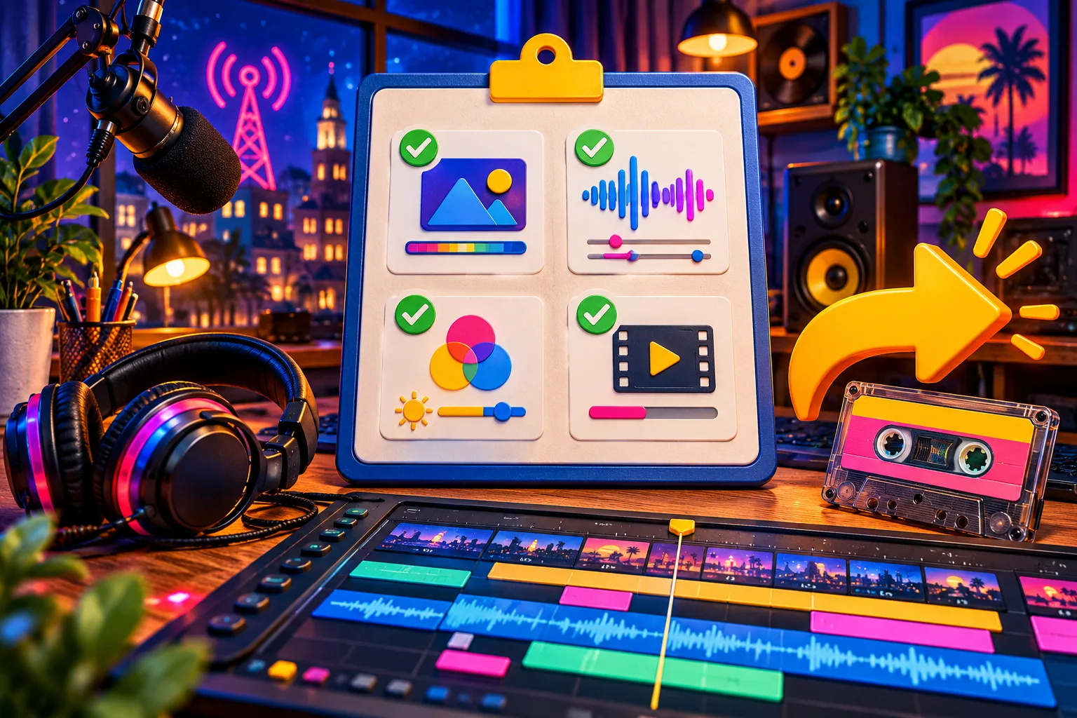 Lista de control visual antes de exportar un video